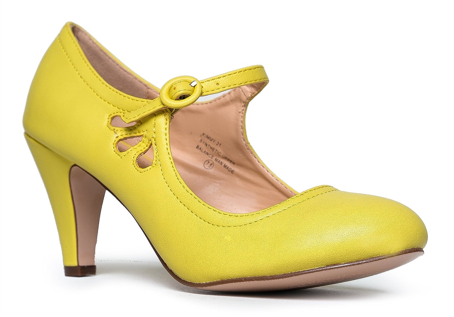 Kitten Heels Mary Jane Pumps By Zooshoo yellow â Citron